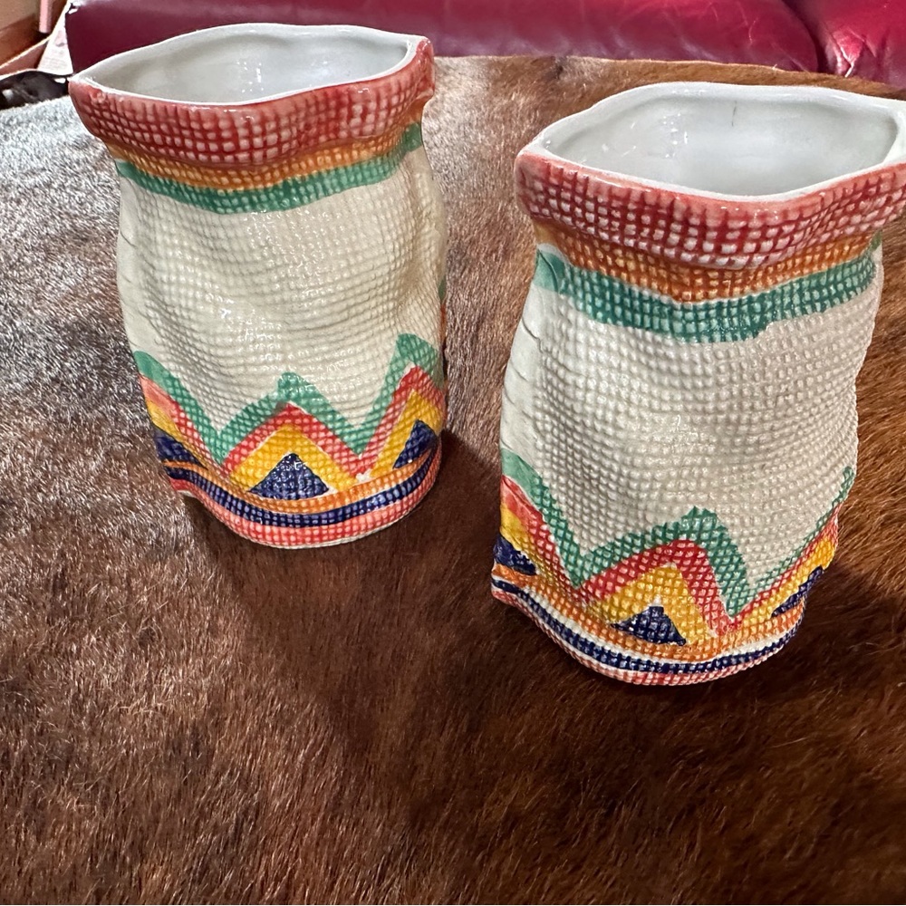 Vintage southwest patterned containers.